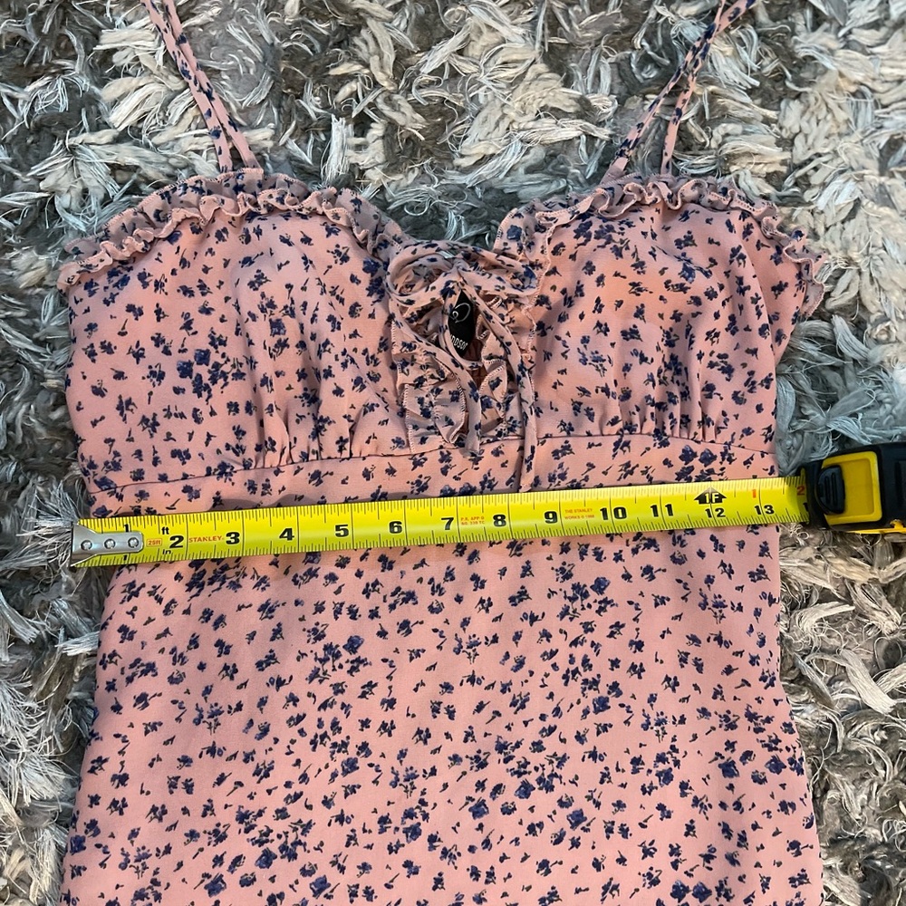 SOLD π Ruffle Lace-Up Floral Mini Dress β Windsor (M) π - Picture 5 of 11